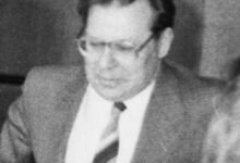 Valery Legasov photographed at the IAEA Chernobyl Post-Accident Review Meeting in Vienna, August 1986